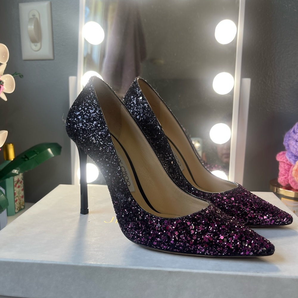 Jimmy Choo Romy Glitter Pumps
